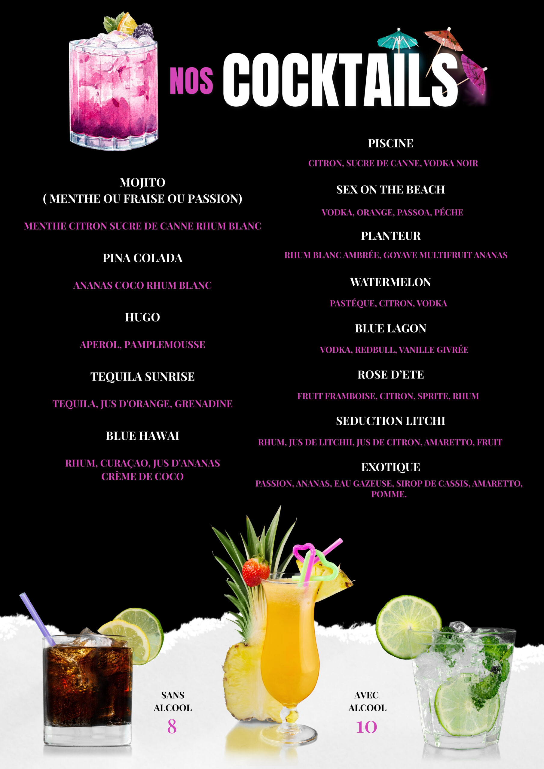Carte des Cocktails