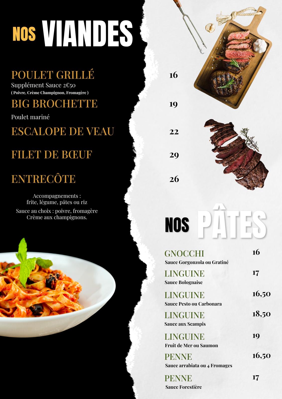Viande et pasta
